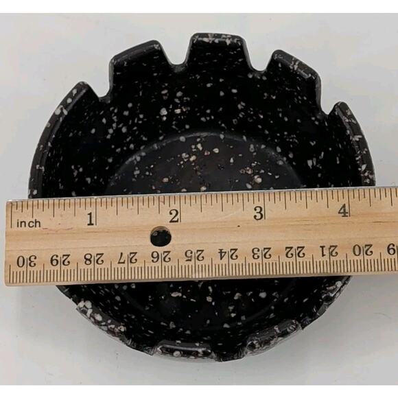 MCM Vintage Brown Speckled 8 Slot 4” Plastic Ashtray Synthetic Plastics Co., NJ - Picture 7 of 8